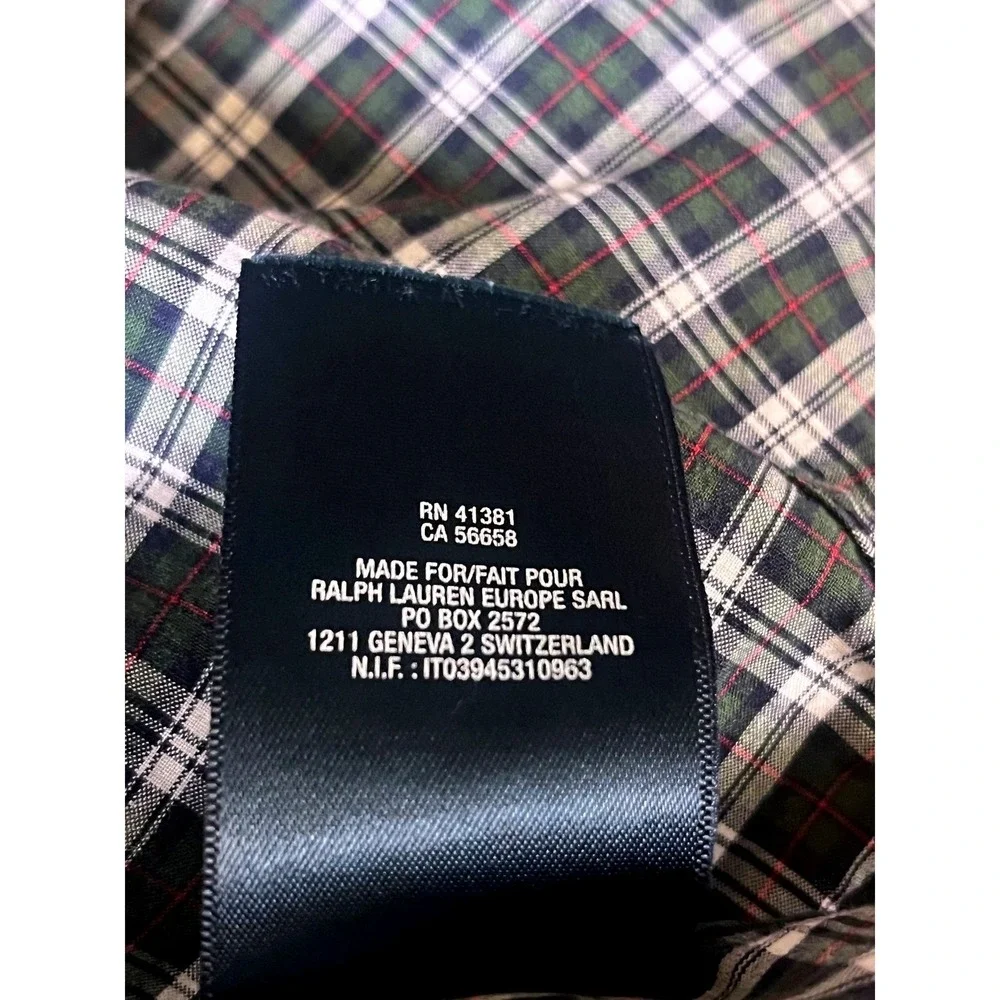 Ralph Lauren‎ Boys Plaid Button Down Shirt L 14-16 Cotton Long Sleeve